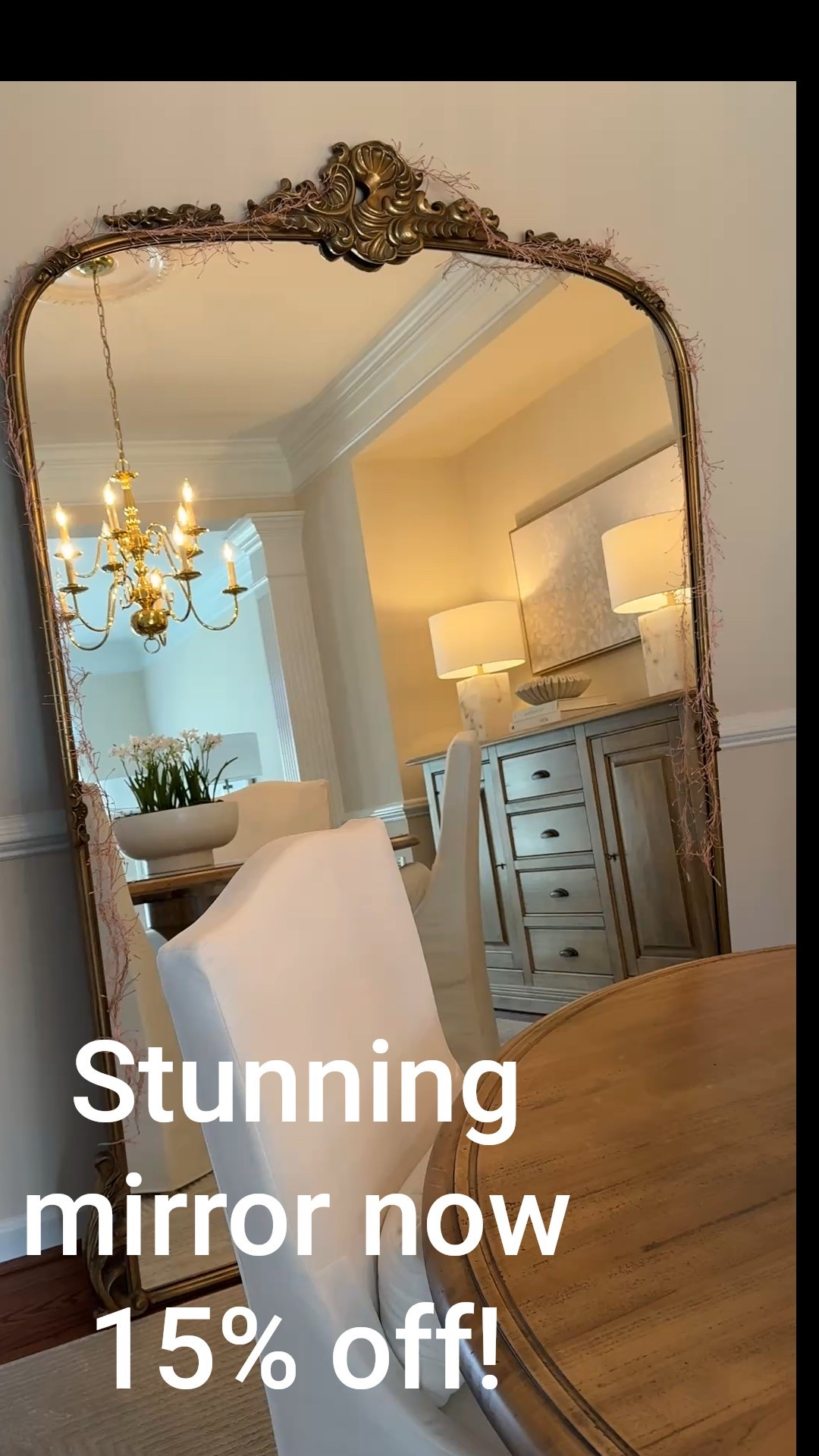 I am so in love with this mirror, I’ve bought 2 of them 😊 I added lights around it too, stay tuned to see the magical effect! It’s now 15% off! #diningroom

#LTKSaleAlert #LTKHome #LTKStyleTip