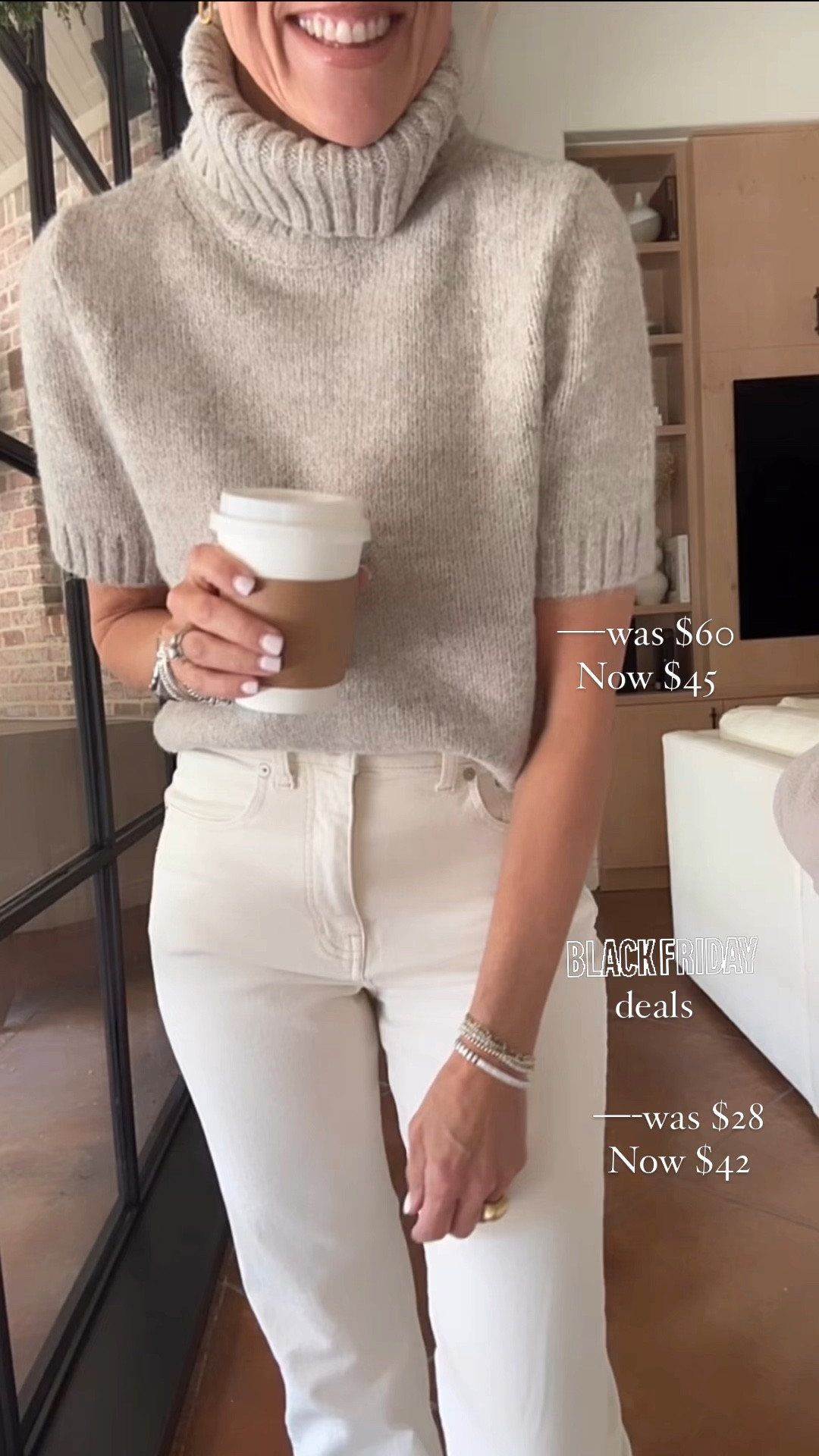 Both the sweater and the denim are on sale! Everything is 25% off at Abercrombie 
Sold out of this color in sweater, but they have a green, and a lemon and a white that are beautiful.
Wearing small. Everything is 40% off at Madewell 
Code MADEBETTER 
The denim is also sale on top of sale so comes down to $42. All fit true to size.

#LTKCyberWeek #LTKSaleAlert #LTKHoliday