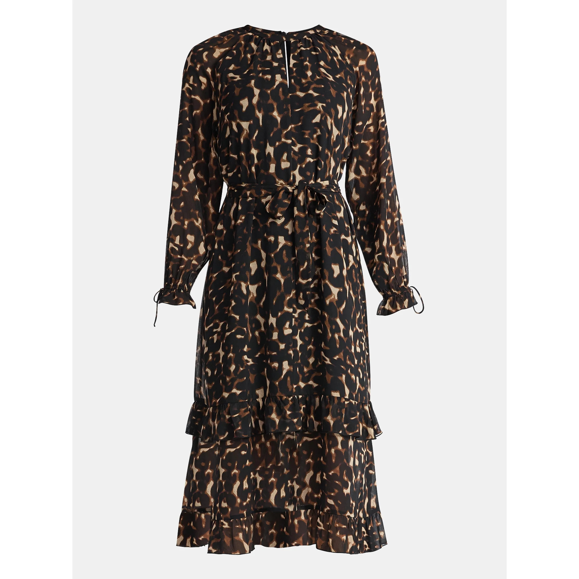 Time and Tru Women's High Neck Tiered Midi Dress, Sizes XS-XXXL | Walmart (US)