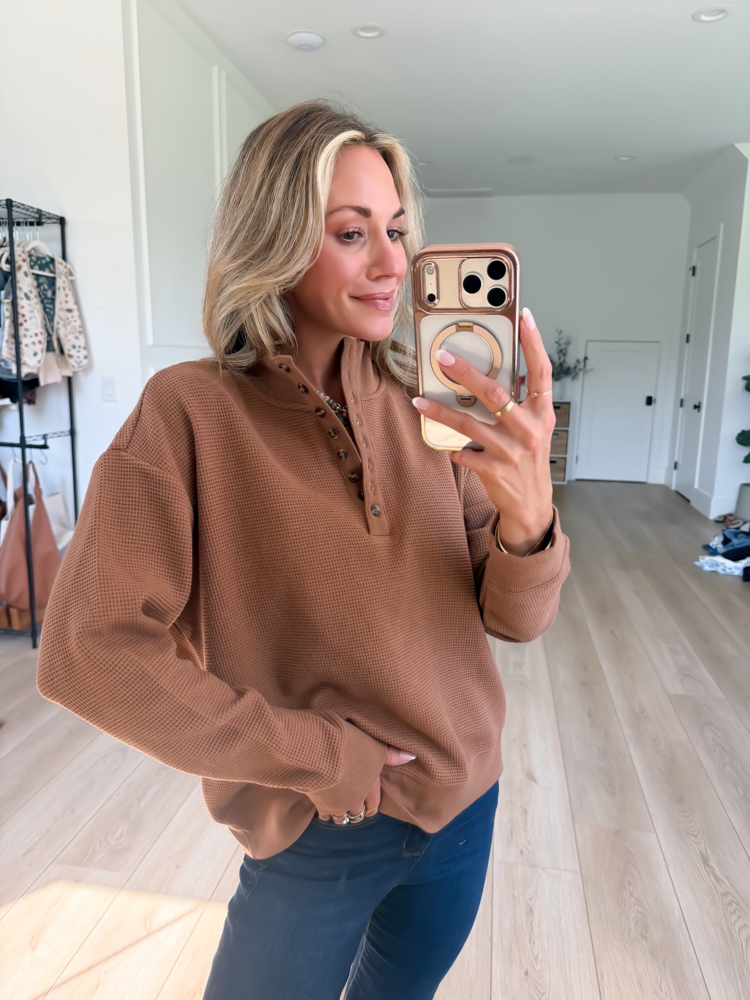 bought this waffle Henley pullover in all three colors 😮‍💨🙌 love a good pull over for fall!

#LTKootd #LTKmomlife #LTKSeasonal