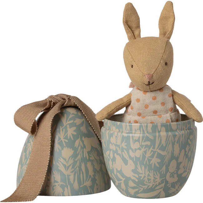 Easter egg w/ micro rabbit, Small - Dusty blue, (Size 3Y) - Kids Toys | Maileg from Maisonette | Maisonette