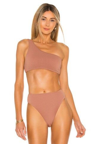 Seafolly Sea Dive One Shoulder Bikini Top in Bronze from Revolve.com | Revolve Clothing (Global)