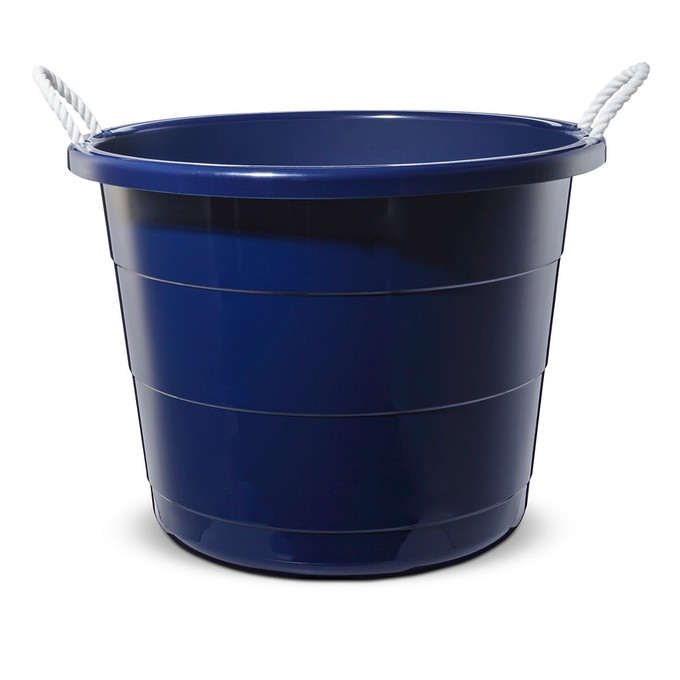 Click for more info about Large Plastic Toy Storage Tub Navy - Pillowfort , Blue