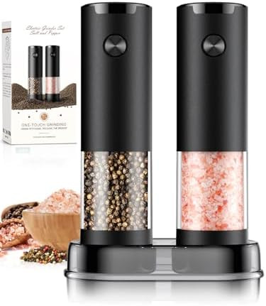 Electric Salt and Pepper Grinder Set Automatic Battery Pepper Mill Shakers Adjustable Coarseness ... | Amazon (US)