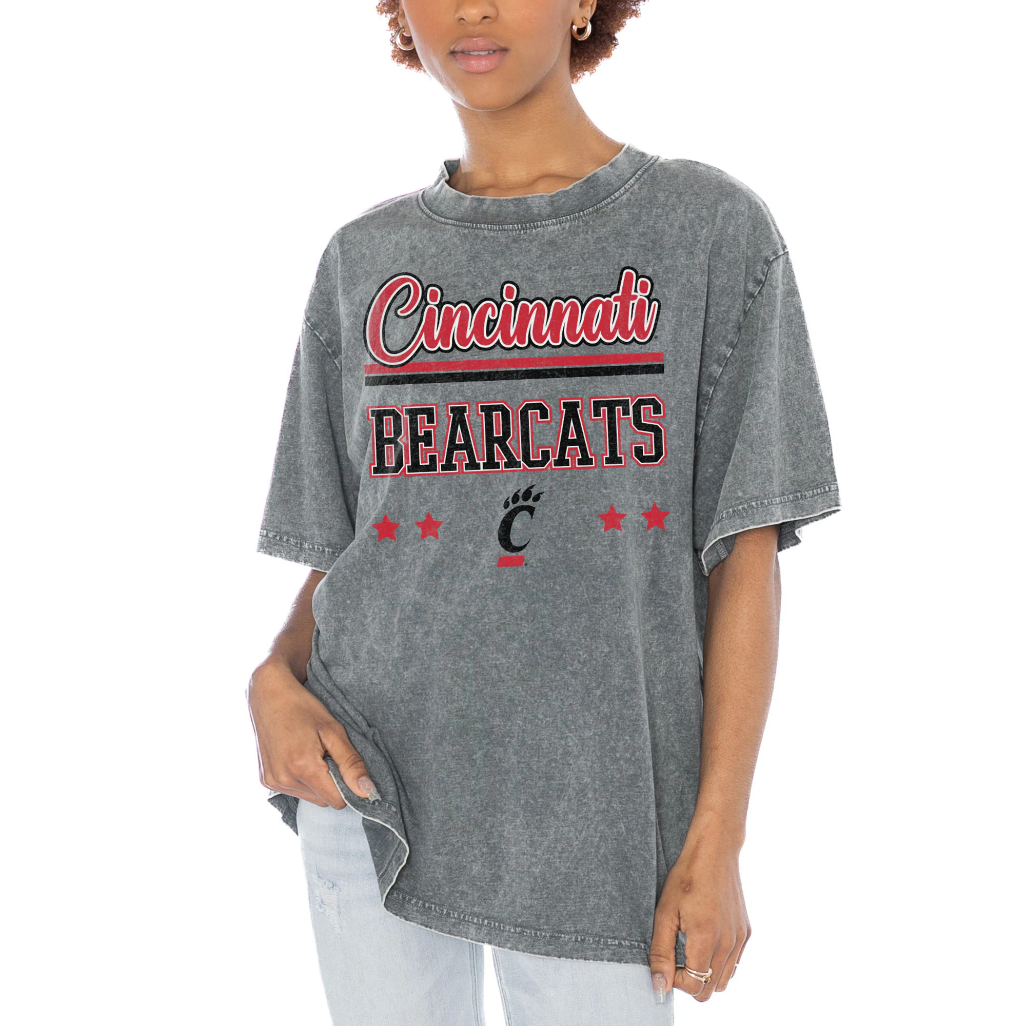 Cincinnati Bearcats Gameday Couture Women's Here To Play Oversized T-Shirt - Gray | Fanatics