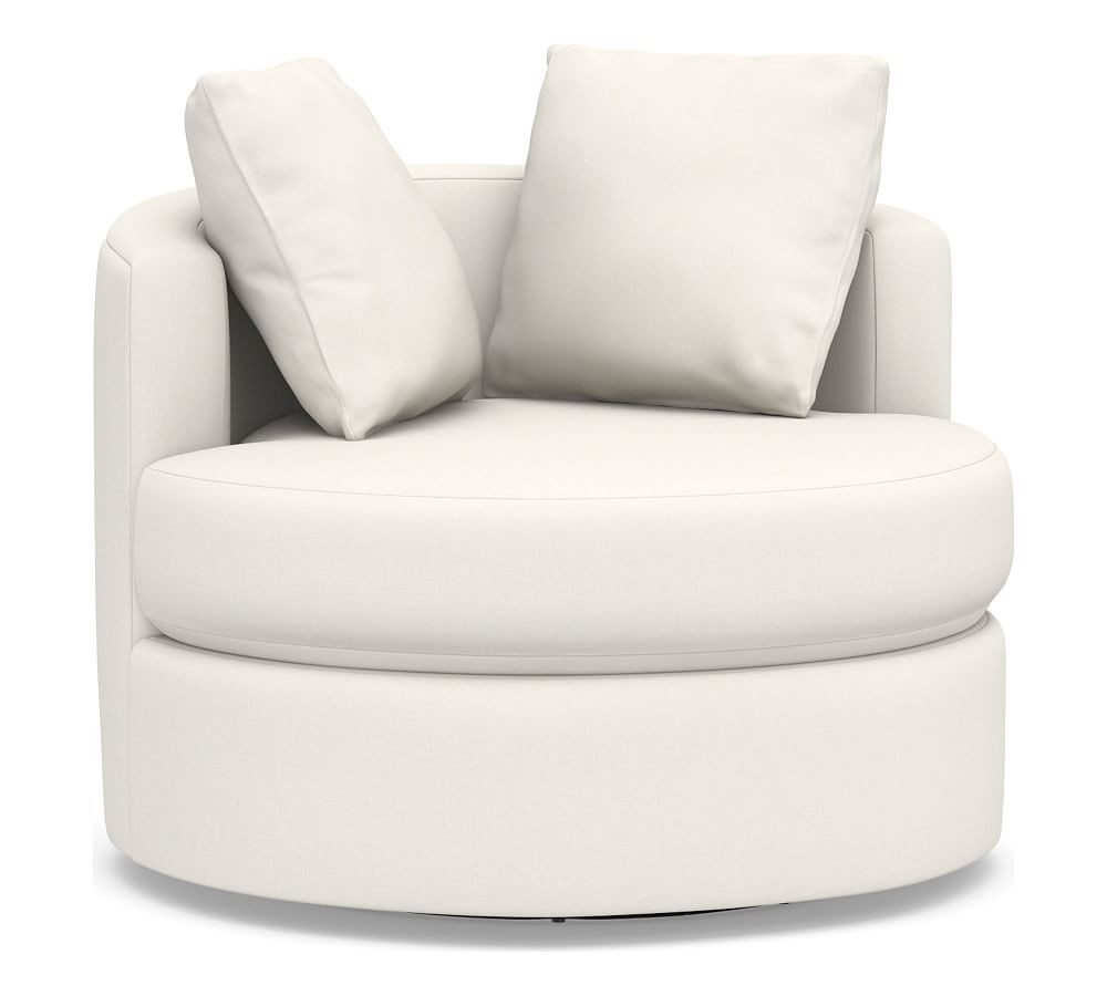 Balboa Upholstered Swivel Armchair | Pottery Barn (US)