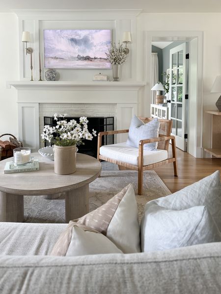 Living room, fireplace mantel styling, modern coastal, rattan accent chair, neutral home decor

#LTKStyleTip #LTKHome #LTKSaleAlert