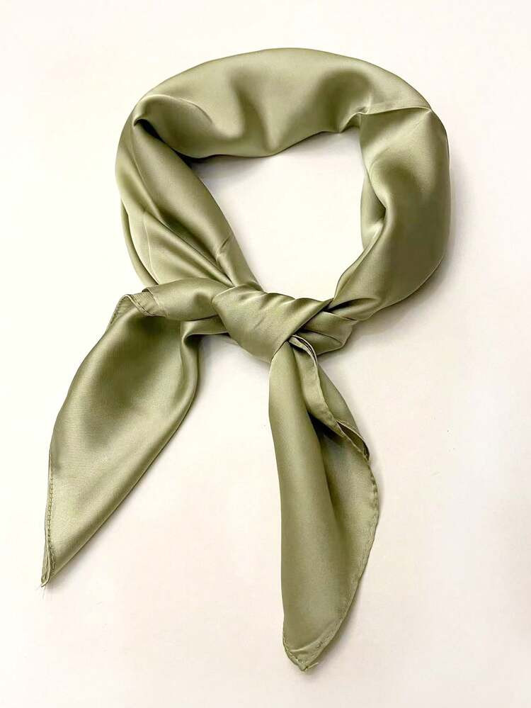 1pc Women's Solid Color Square Scarf, Fashion Plain Silk Scarf Women, Versatile Headband, Waistband, Decorative Scarf For Dress | SHEIN