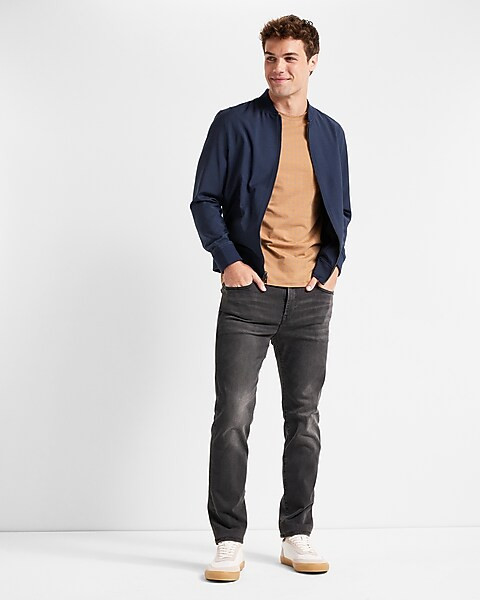Classic Navy Wool-Blend Performance Stretch Suit Jacket | Express