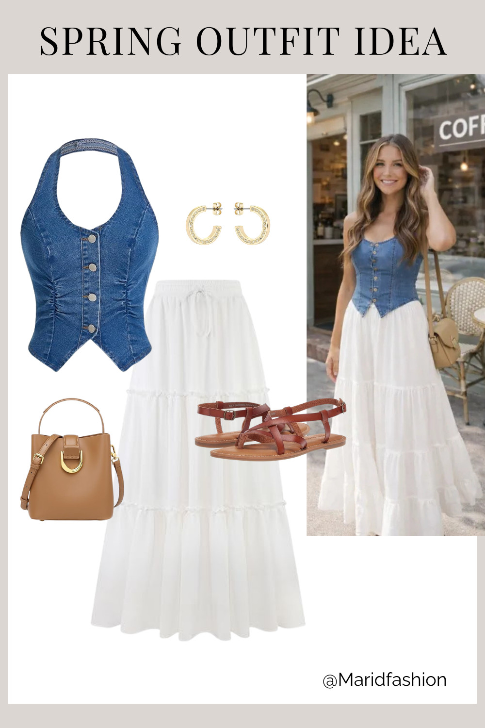 The perfect spring outfit idea for your next coffee run!  I’m obsessed with the contrast of a classic denim top paired with a flowy white maxi skirt. It’s the ultimate "quiet luxury" look that feels both elevated and effortless for the warmer days ahead. 
#LTKspring #SpringOutfit #DenimAndWhite #MaxiSkirt #SpringStyleInspo #DenimShirt #QuietLuxury #OOTD #CoffeeRunOutfit #EffortlessChic #TransitionalStyle 

 #LTKSpringSale #LTKootd #LTKSeasonal