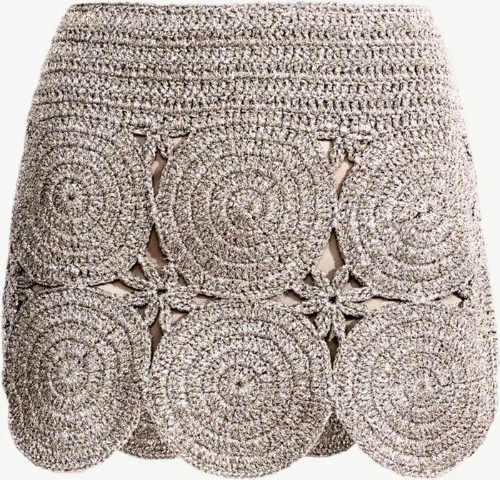Beep Beep Low-Rise Lurex Crochet Mini Skirt - Coral Red | Nordstrom