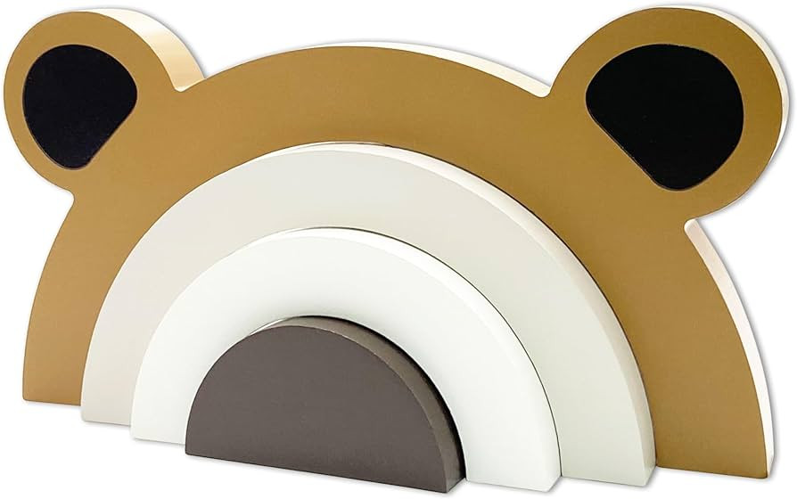 Ajqiomh Wooden Bear Rainbow Decoration Wooden Bear Rainbow Decor Kids Room Decor Woodland Nursery... | Amazon (US)