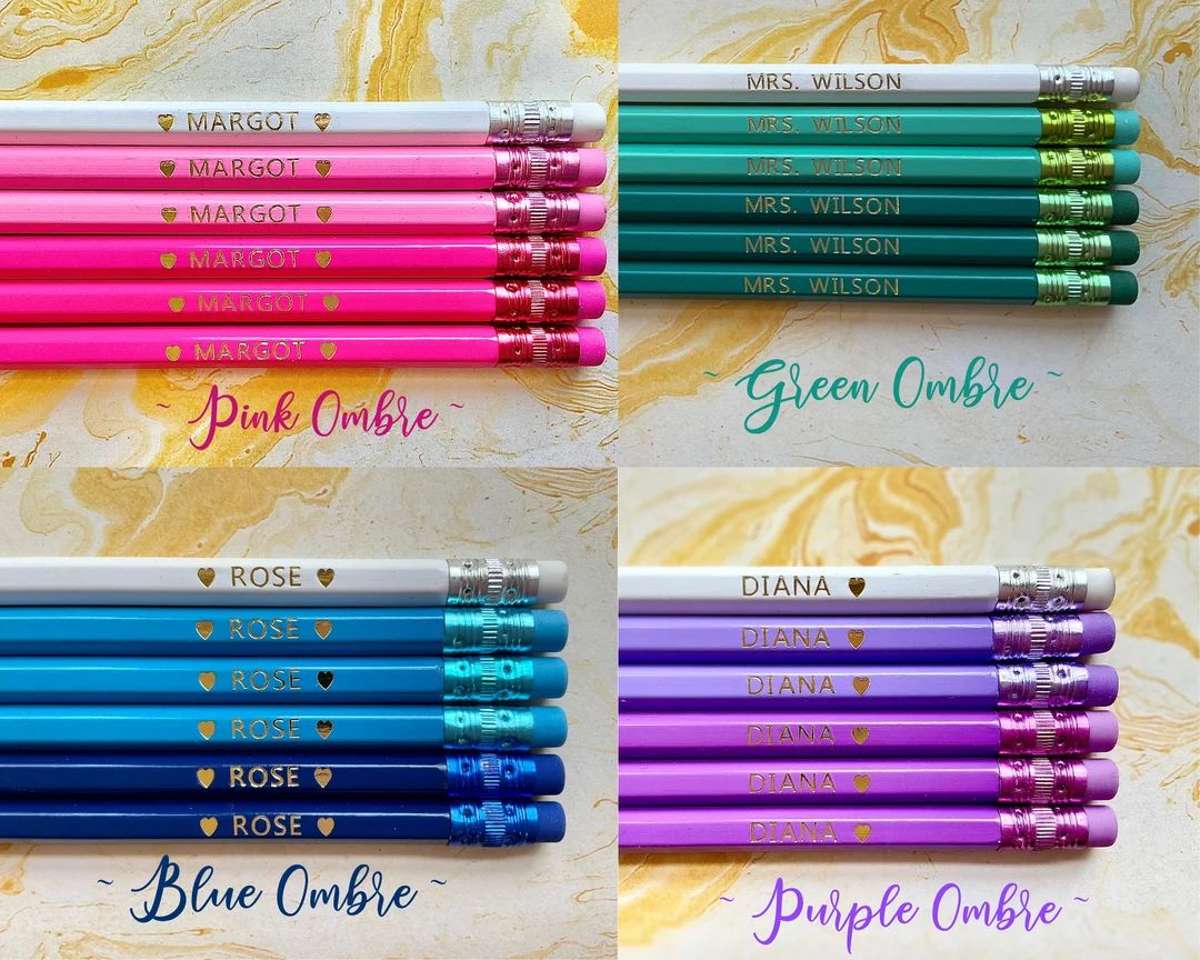 Custom Pencils Personalized Pencils Teacher Appreciation - Etsy | Etsy (US)
