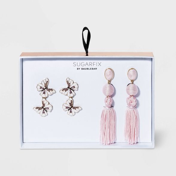 SUGARFIX by BaubleBar Butterfly And Tassel Earring Set 2pc - Blush | Target