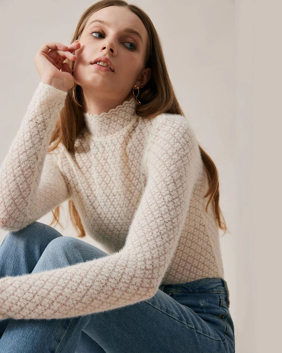 The Floral See-Through Knitwear | rihoas.com