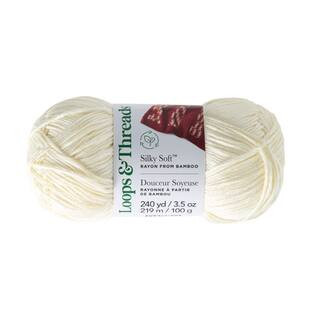 Silky Soft™ Yarn by Loops & Threads® in Winter White | 3.5 oz | Michaels® | Michaels Stores