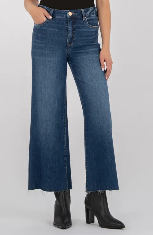 KUT from the Kloth Raw Hem Wide Leg Jeans in Inexhaustable at Nordstrom, Size 14 | Nordstrom