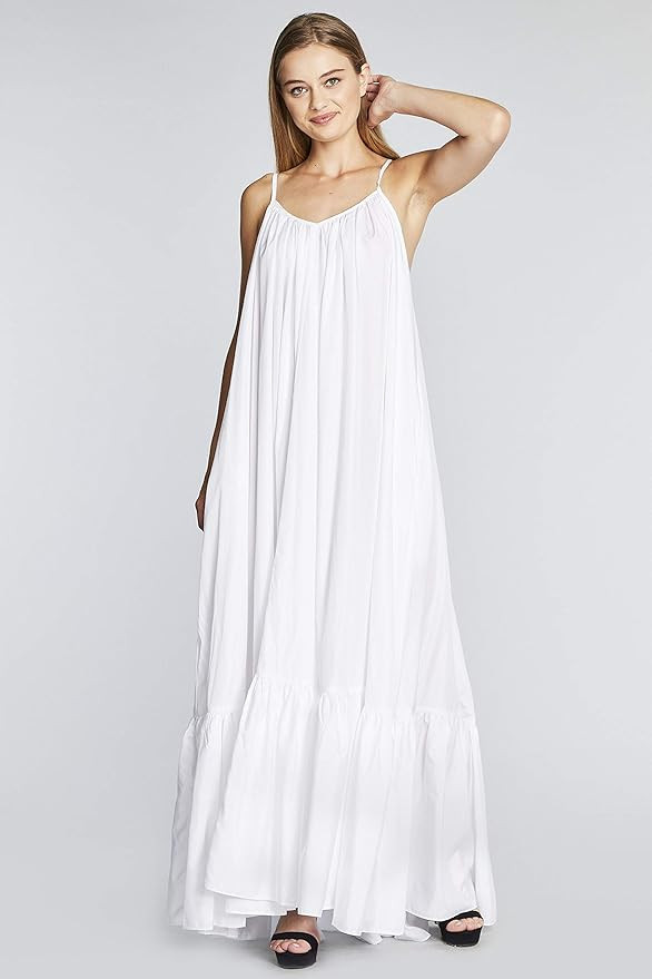 Tov Elegance A-Line Spaghetti Strap Flowy Maxi Rideau Dress | Amazon (US)