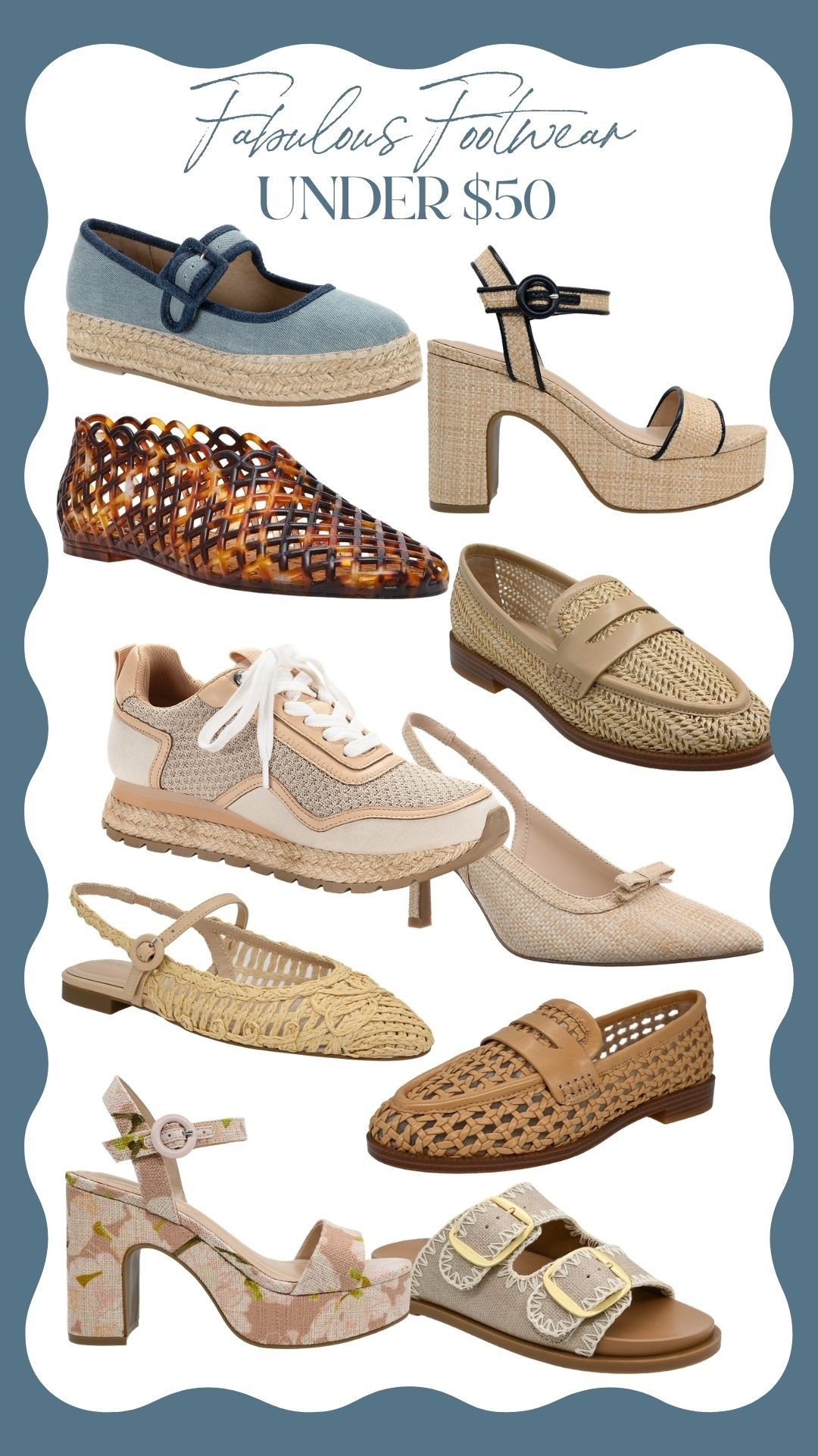 Fabulous footwear all under $50! 🤍