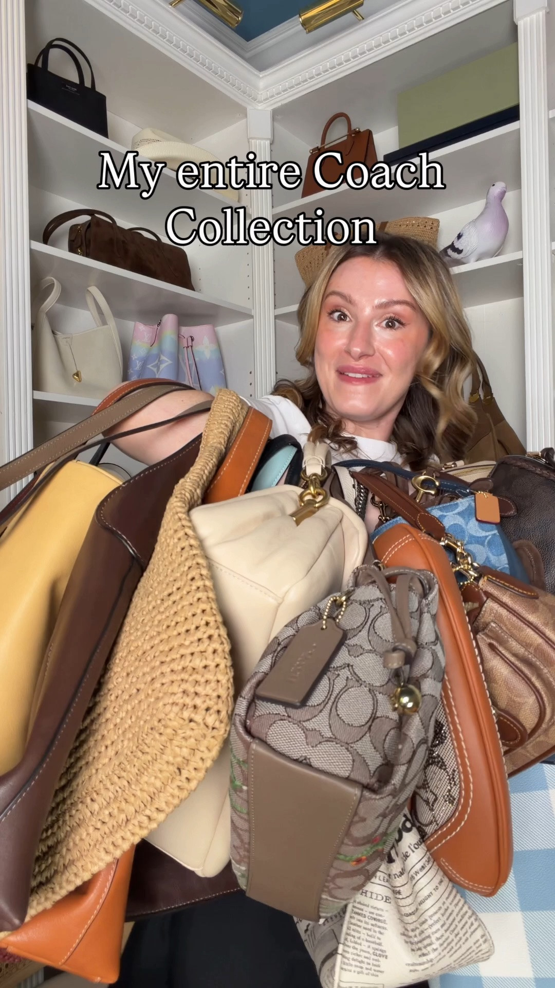 My entire a Coach collection 👜 share with your fellow Coach lovers 😍 which one is your favorite? Comment SHOP & I’ll dm you the links to any that are still available ♥️

Coach outlet Teri in raffia, white jacquard, loved denim, cowhide print, beaded Teri, and pink denim mini Teri
Coach Chelsea 30 in maple
Chelsea 36 in suede
Lana 19
Coach outlet Laurel
Coach city tote in black, straw city tote and blue gingham medium city tote
2016 coach swagger
Medium Rowan
Mini Rowan
Kisslock 27
Coachtopia bowling bag
SoHo crystal jacquard
Pillow tabby
Soft tabby 26
Asher in newspaper print
Station tote
Rhyder 24 in chocolate suede
Denim Nolita 19
Straw striped Nolita
Ashton with shearling
Coach barrel bag vanilla
Brooklyn 28 maple, Brooklyn 28 toffee, straw Brooklyn
Rogue 31 in maple