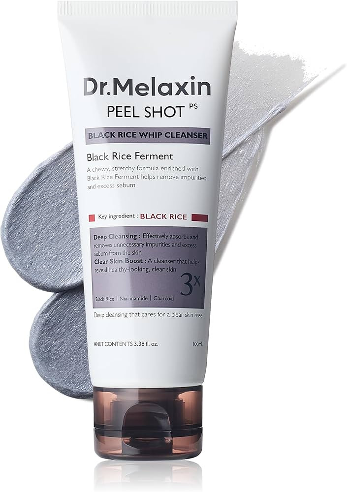 Dr.Melaxin Peel Shot Black Rice Mochi Whip Cleanser 100ml formulated for blackheads, clogged pore... | Amazon (US)