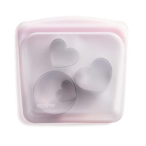 Stasher Platinum Silicone Food Grade Reusable Storage Bag, Pink (Sandwich) | Reduce Single-Use Plastic | Cook, Store, Sous Vide, or Freeze | Leakproof, Dishwasher-Safe, Eco-friendly | 28 Oz | Amazon (US)