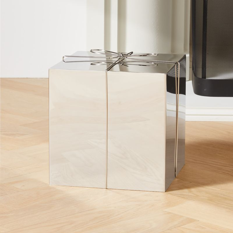 Indoor/Outdoor Stainless Steel Decorative Present 10" + Reviews | CB2 | CB2