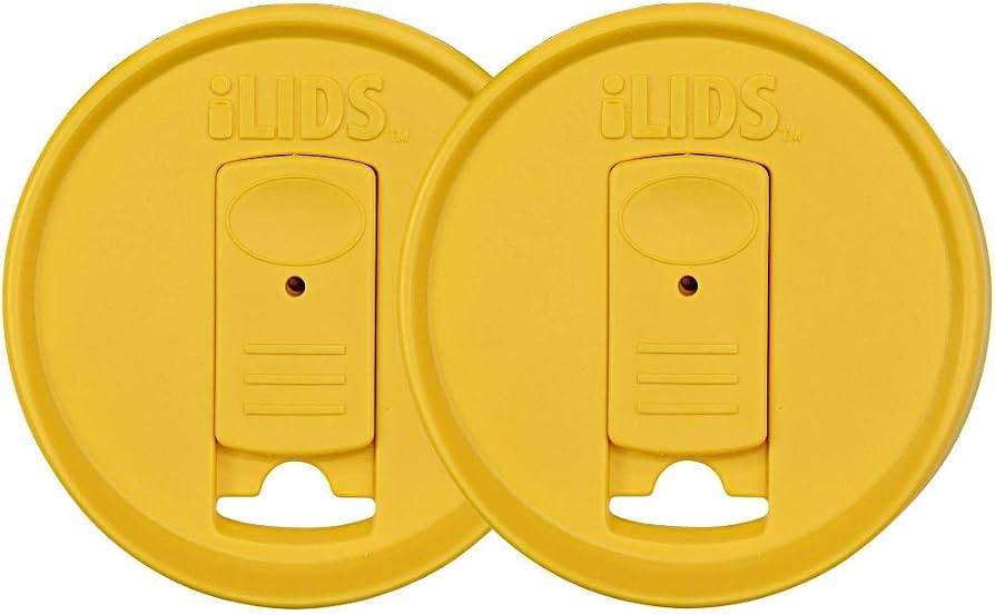 Mason Jar Drink Lid, Regular Mouth, Yellow, Pack of 2 | Amazon (US)