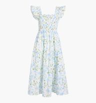 The Ellie Nap Dress - Blue Peony Bouquet Cotton | Hill House Home