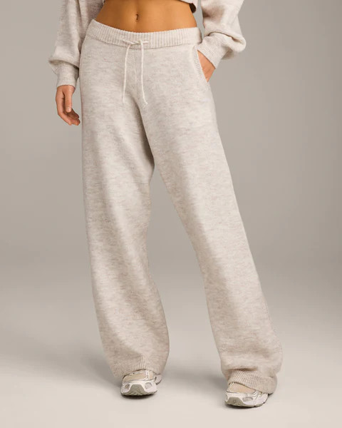 Oversized Knit Straight Leg Bottoms 
 Oat Marl | Oner Active (UK / US)