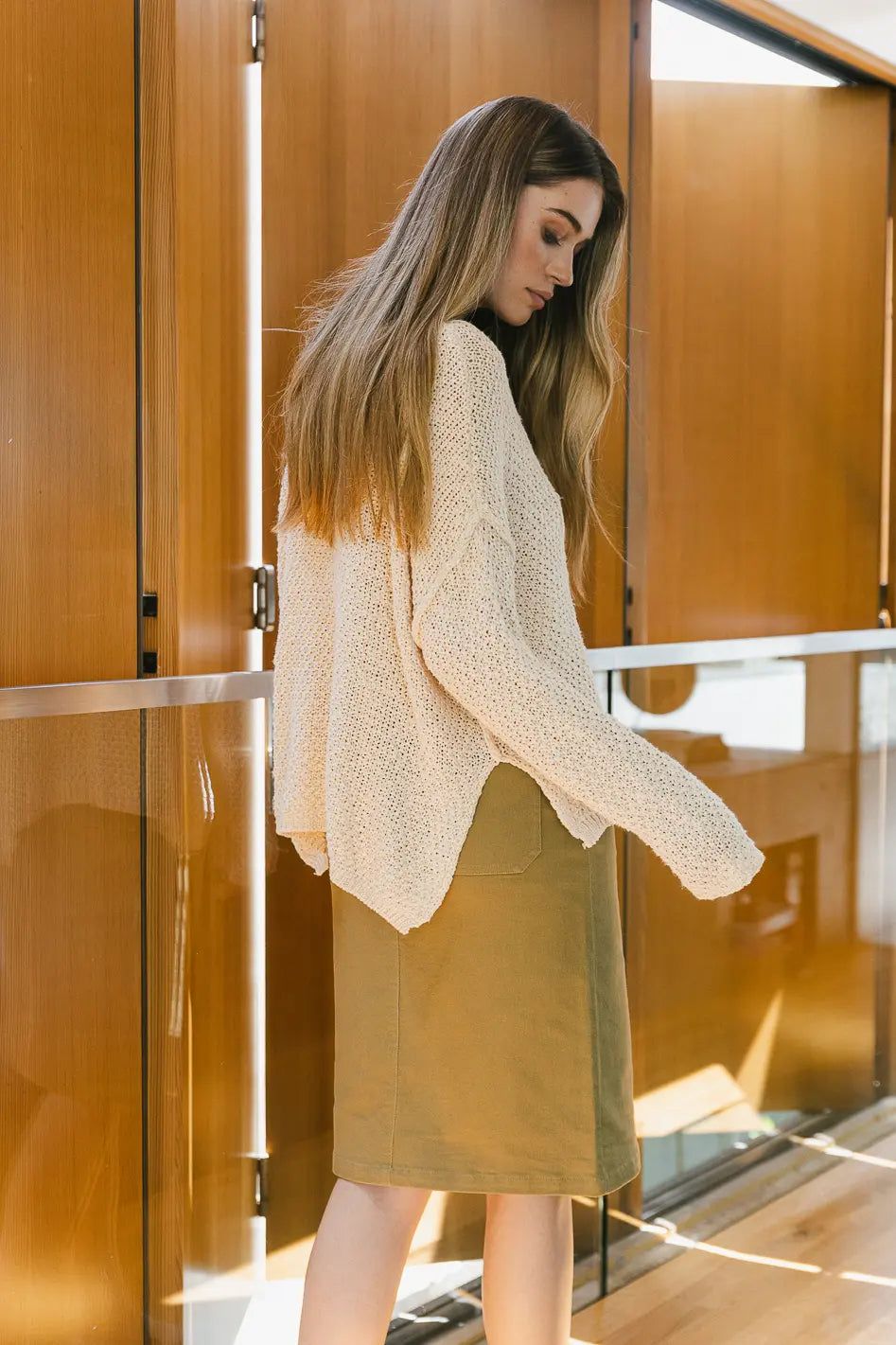 Skyler Knit Sweater in Natural | Bohme