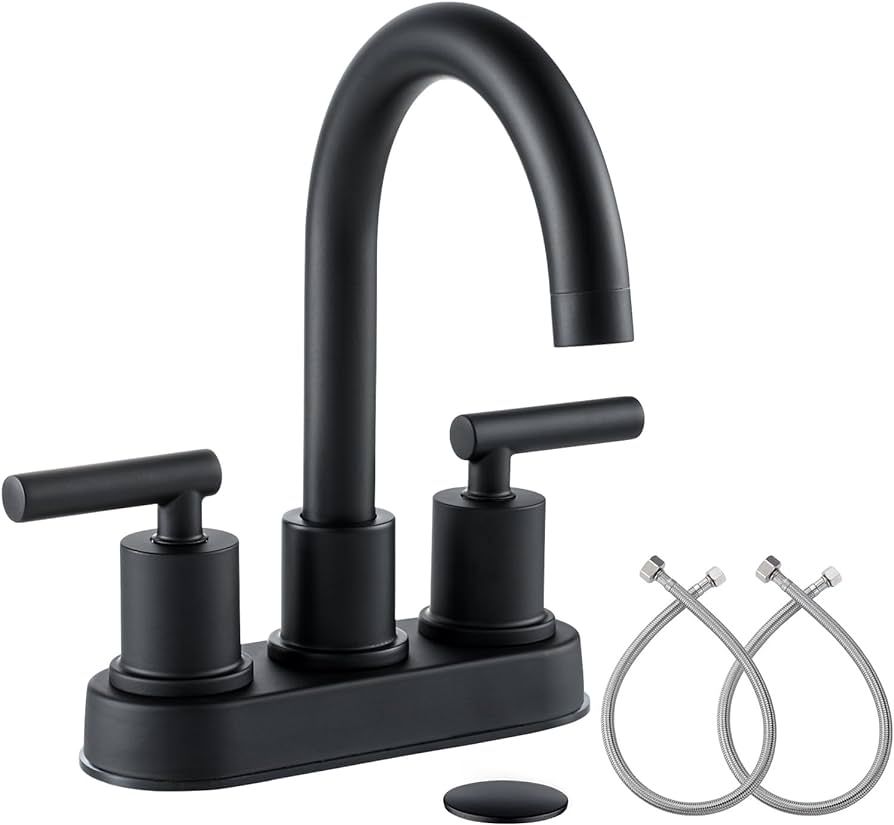 Bathroom Sink Faucet 4 Inch 2 Handle Centerset Utility Lavatory Vanity Faucet Modern 360 Rotating... | Amazon (US)