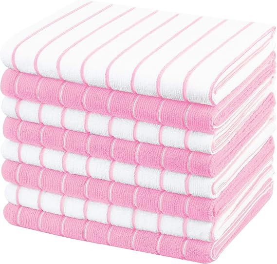 Gryeer Microfiber Kitchen Towels, Stripe Designed, Soft and Super Absorbent Dish Towels, Pack of ... | Amazon (US)