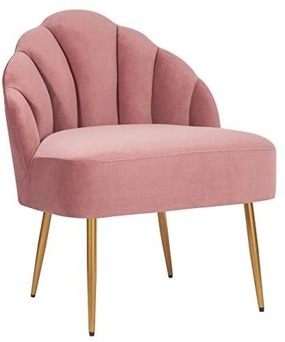 Amazon Brand – Rivet Sheena Glam Tufted Velvet Shell Chair, 23.5"W, Rose | Amazon (US)