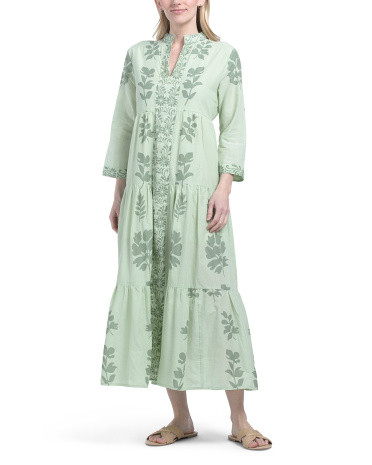 Saffi Long Sleeve Block Print Maxi Dress | TJ Maxx