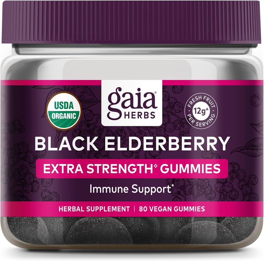 Gaia Herbs Black Elderberry (Sambucus Nigra) Extra Strength Gummies - Delicious Immune Support Su... | Amazon (US)