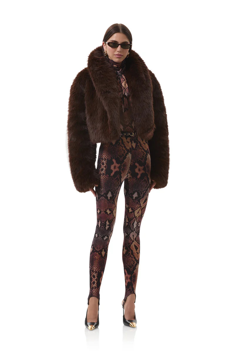 Stephanie Fur Jacket - Java | ShopAFRM