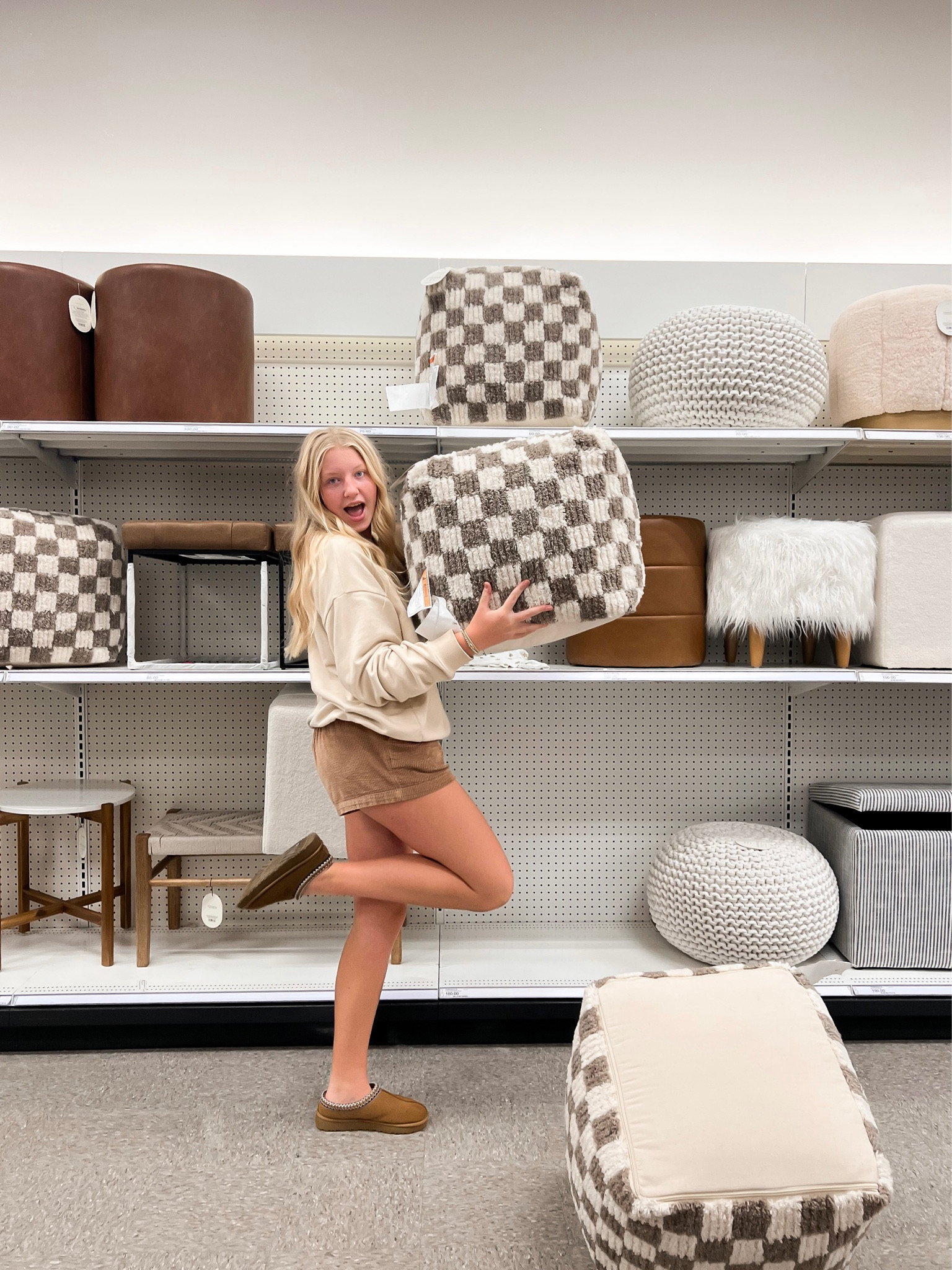 Checkered ottoman poof 
Target 

#LTKfindsunder50 #LTKfindsunder100 #LTKhome