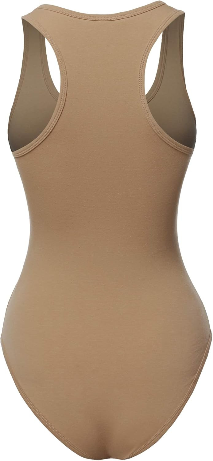 Women's Fashion Basic Premium Cotton Racerback Sleeveless Tank Body Suit | Amazon (US)