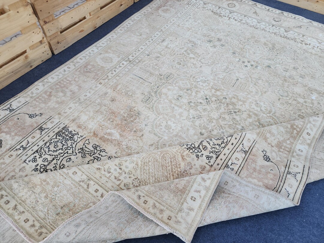 9x13 Neutral Pale Rug, Vintage Rustic Rug, Large Oushak Rug, Large Turkish Rug, 9x13 Large Area R... | Etsy (US)