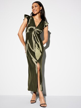 The Occasion by Old Navy Flutter-Sleeve Satin Maxi Dress | Old Navy (US)