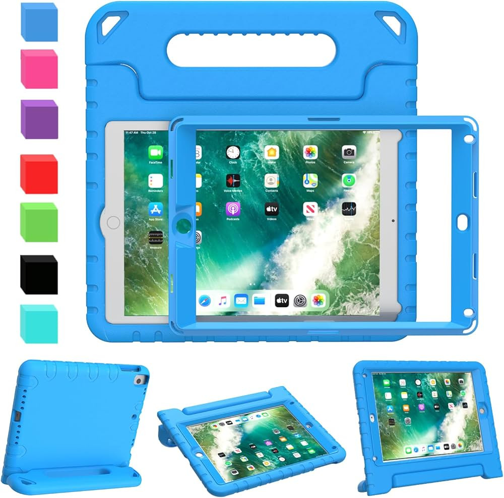 AVAWO Kids Case for iPad 9.7 2017/2018 & iPad Air 2 with Built-in Screen Protector - Light Weight... | Amazon (US)