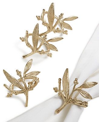 Martha Stewart Collection Harvest Napkin Rings, Set of 4, Created for Macy's & Reviews - Table Li... | Macys (US)