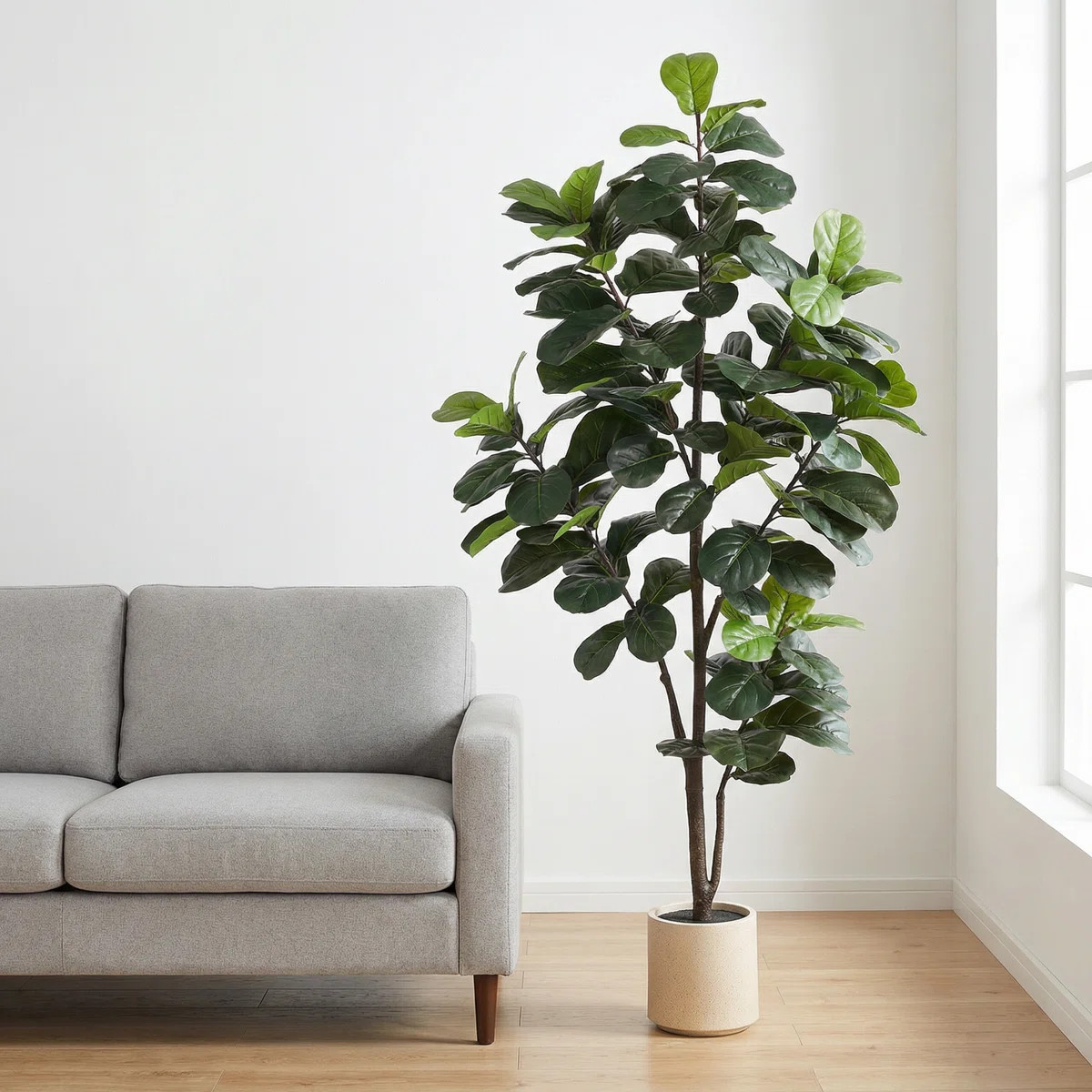6 ft Faux Fiddle Leaf Fig Tree in Planter, Lifelike Artificial  Plant for Home & Office Decor | Wayfair North America