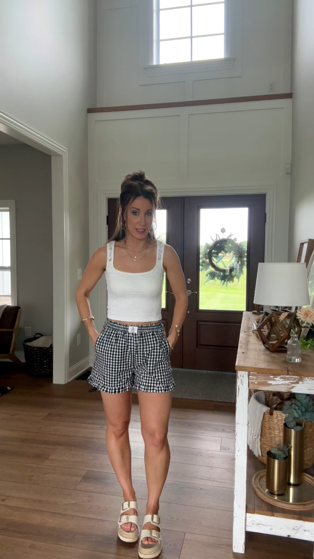 I didn’t expect this tank to be this good. Can be worn in so many different ways.  Comes in tons of colors! 

Country concert outfit | boxer shorts | gingham shorts | lace tank top 

#LTKSeasonal #LTKootd #LTKSaleAlert