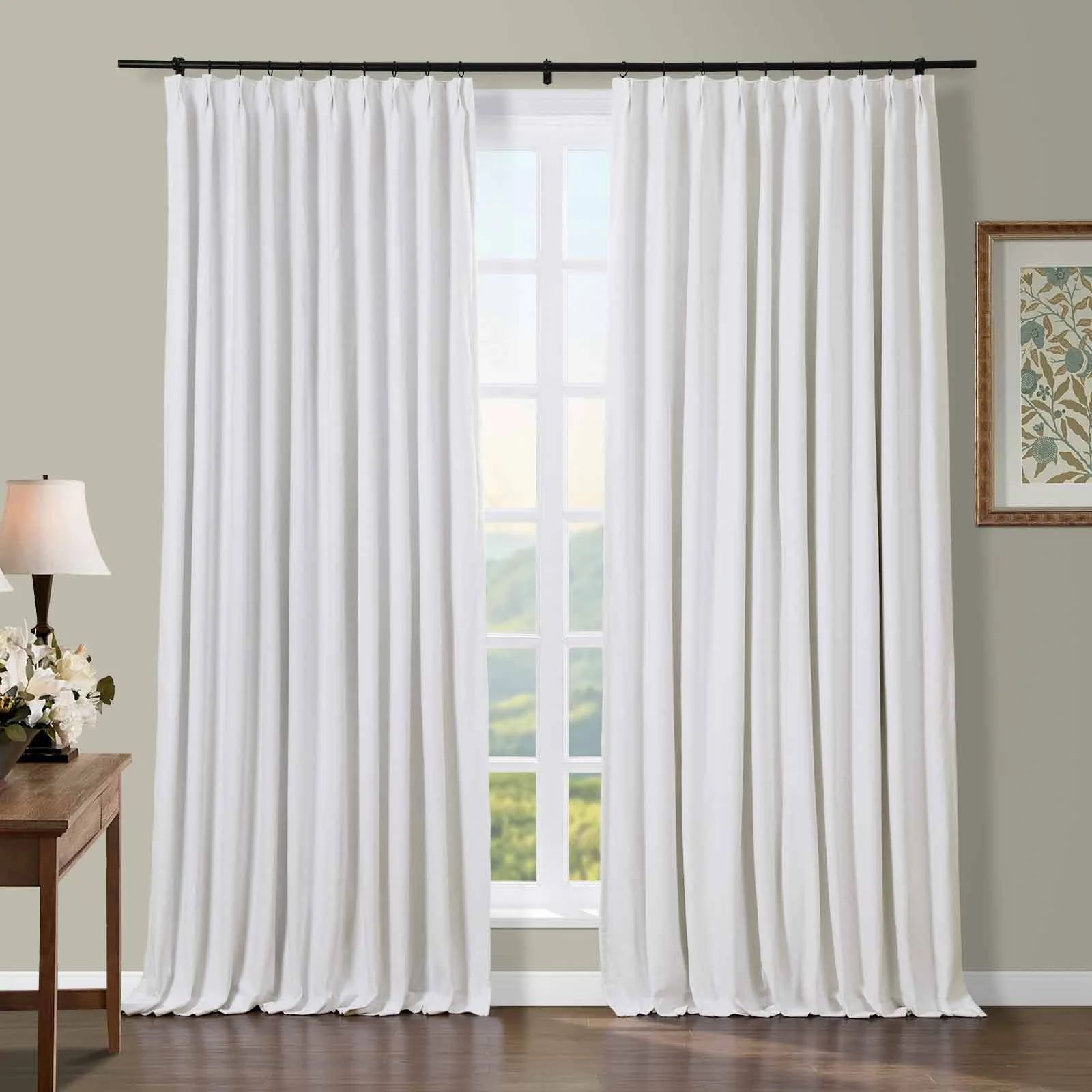 Broad 100% Cotton Plain Weave Curtain Pleated | TWOPAGES