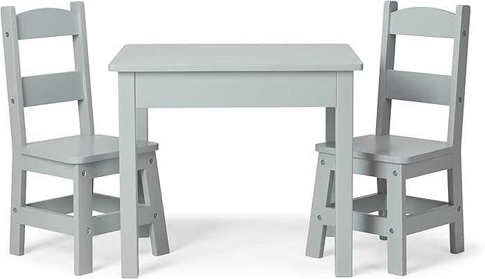 Melissa & Doug Wooden Table & Chairs-Gray Kids Furniture , Grey | Amazon (US)