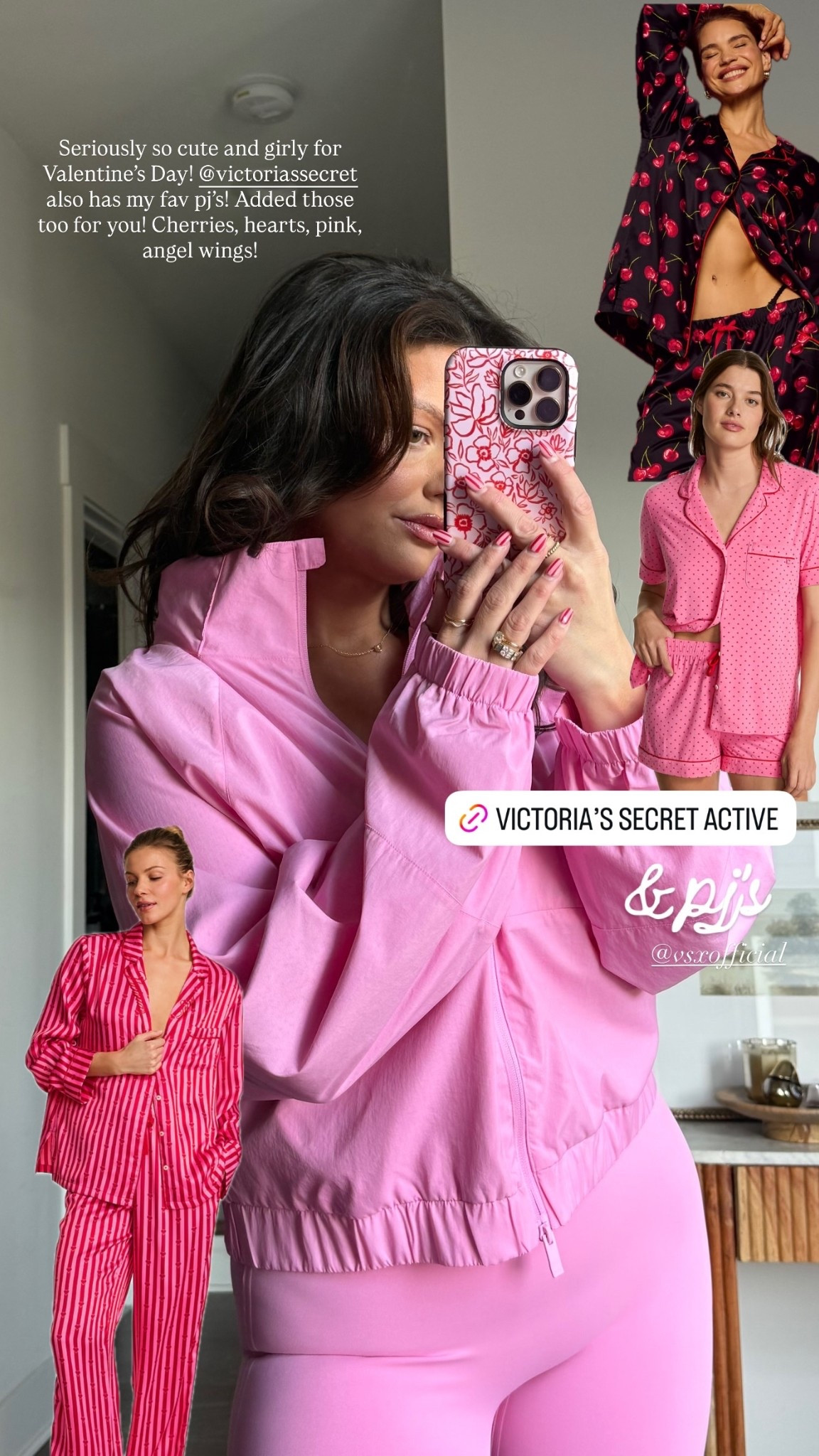 Seriously so cute and girly for Valentine’s Day! @victoriassecret also has my fav pj’s! Added those too for you! Cherries, hearts, pink, angel wings! & pj’s @vsxofficial