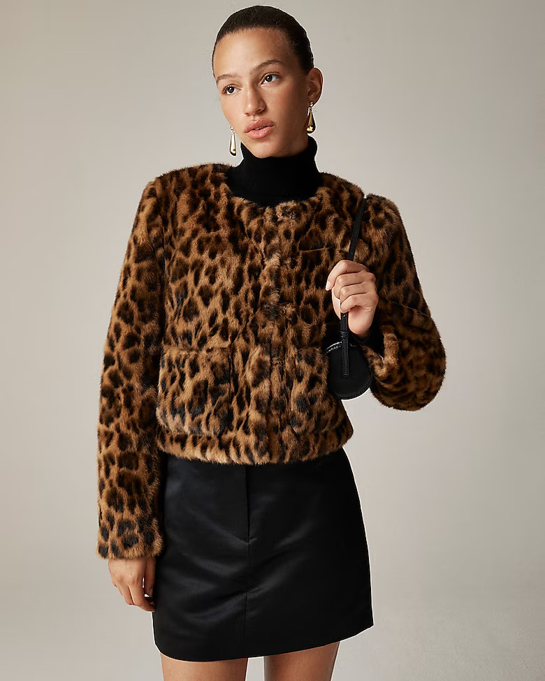 Faux-fur lady jacket in leopard print | J. Crew US
