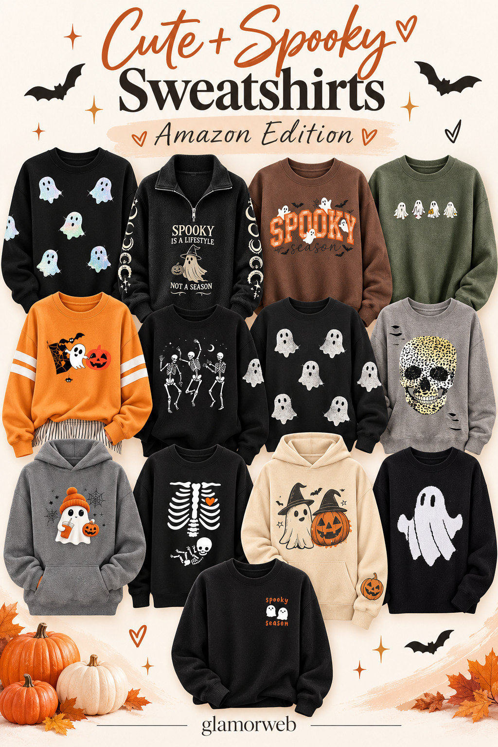 Spooky season just got a whole lot cuter! 👻🎃🧡 I’m seriously obsessed with these Amazon Halloween sweatshirt finds! From adorable little ghosts and dancing skeletons to spooky pumpkins, cozy oversized hoodies, and fun Halloween graphics, these are perfect for all your fall plans! 🍂✨ Think pumpkin patch dates, coffee runs, Halloween movie nights, Target trips, and cozy weekends at home. Pair them with leggings, denim shorts, or your favorite jeans for the cutest effortless October outfits. So many cute and spooky finds I want to wear on repeat! 🖤

#AmazonFinds #AmazonFashion #AmazonHalloween #HalloweenSweatshirts #CuteHalloweenSweatshirts #SpookySeason #SpookySeasonOutfits #HalloweenOutfitIdeas #AmazonFallFashion #GhostSweatshirt #SkeletonSweatshirt #PumpkinSweatshirt #OversizedSweatshirts #HalloweenGraphicSweatshirt #CuteFallOutfits #CozyFallFashion #AmazonMustHaves #HalloweenFashion #FallWardrobe #OctoberOutfits #SpookyCute #HalloweenAesthetic #FallFashionFinds #CozySeason #AmazonStyle #PumpkinPatchOutfit #LTKFinds #LTKFashion #Halloween2026 #FallOutfitInspo 

 #LTKSeasonal #LTKU #LTKSaleAlert